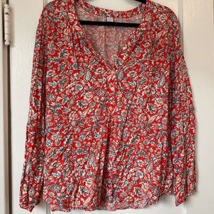 Old Navy Coral Paisley Blouse